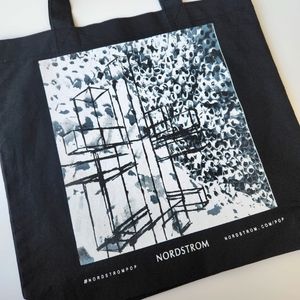 Nordstrom Pop In Shop Black Fabric Tote Bag